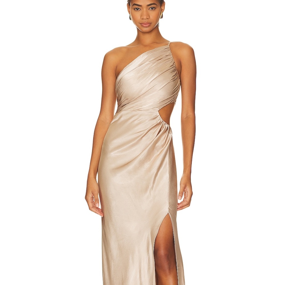 Shona Joy La Lune Asymmetrical Gathered Maxi Dress